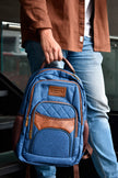 Morral FERCCINI Amalfi Mar Profundo en lona azul de alto gramaje, 45 × 30 × 14 cm