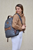 Morral FERCCINI Amalfi Cumbre Cenizo en lona gris de alto gramaje, 45 × 30 × 14 cm