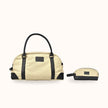 Set DUO OLD MONEY de FERCCINI: bolso de viaje Portofino Old Money en beis arena con su neceser Minori a juego