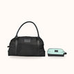Set DUO PARADISO de FERCCINI: bolso de viaje Portofino Nero con neceser Minori Paradiso en verde menta
